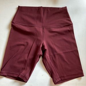 NWOT lululemon Align 8” Maroon High Rise Bike shorts size 6